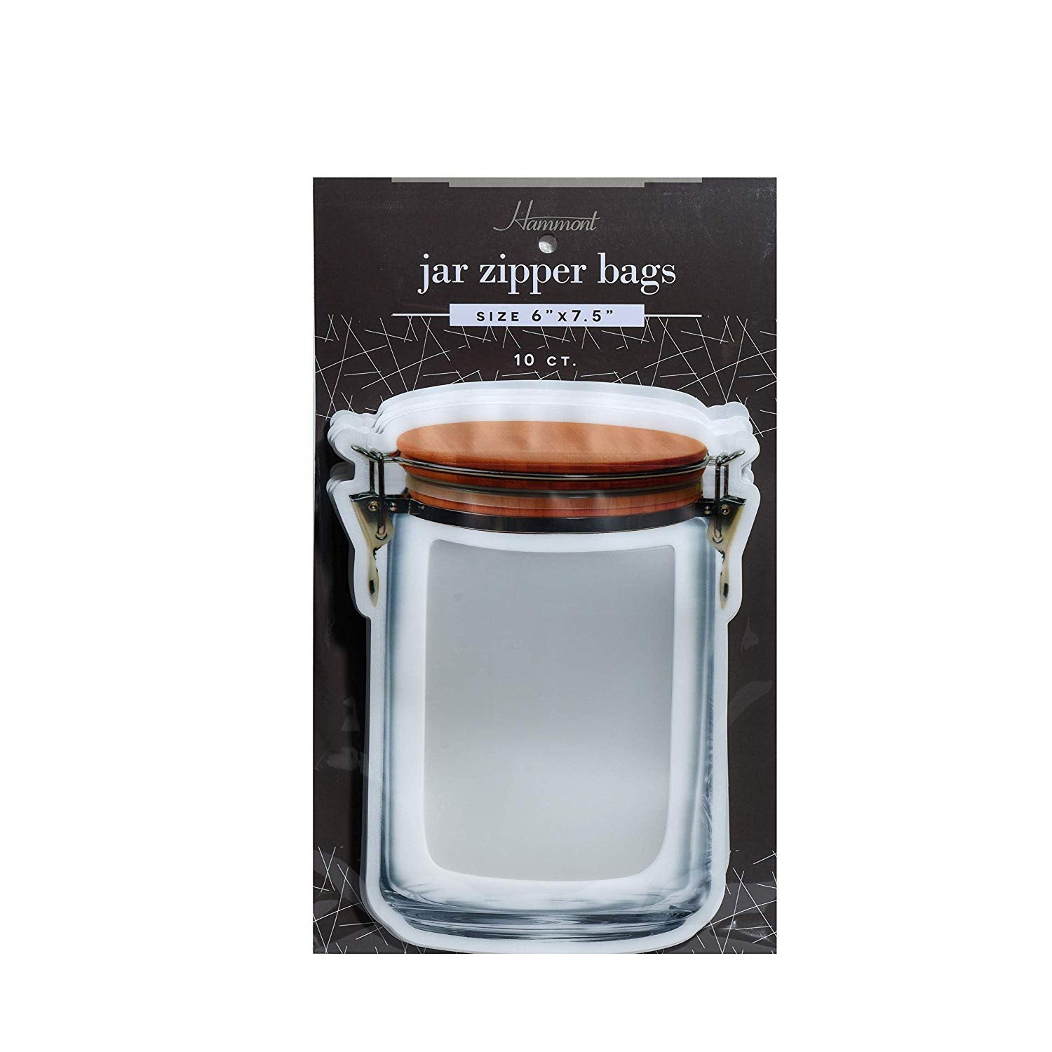 Jar Shape Airtight Wood Bag Pack of 10 6"X7.5"