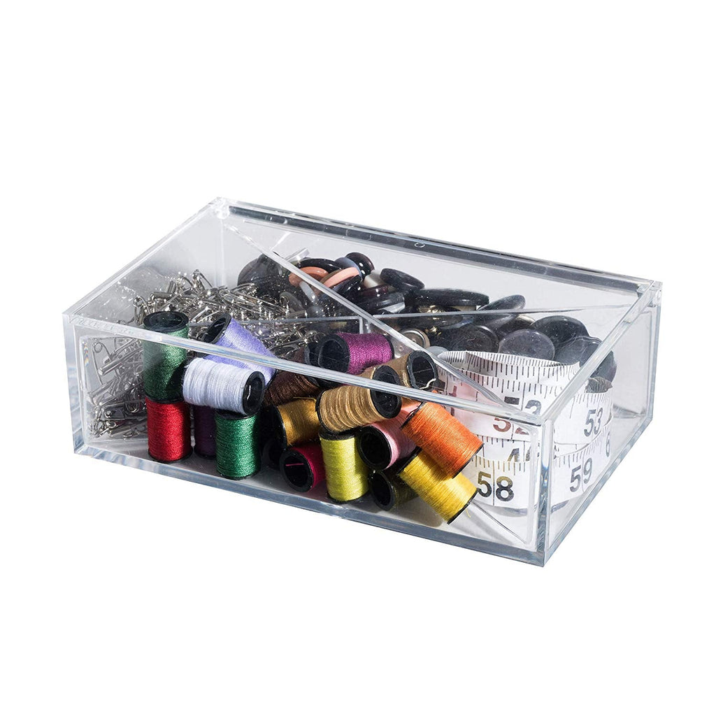 Clear Acrylic Boxes 6.3''X3.94''X1.97'' 2 Pack