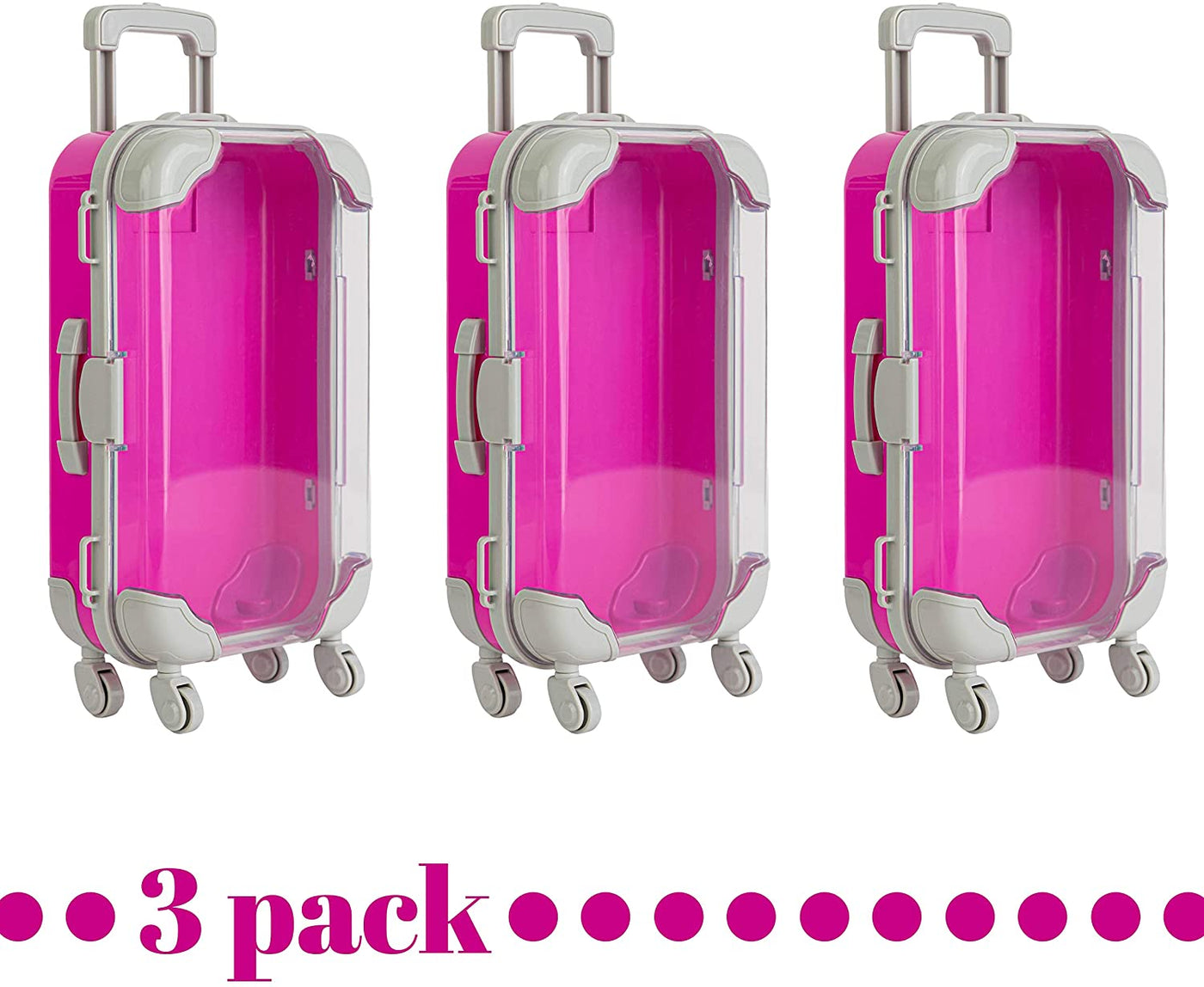 Blue Plastic Suitcase Candy Box 3 Pack 7.5"x5"x2.5"