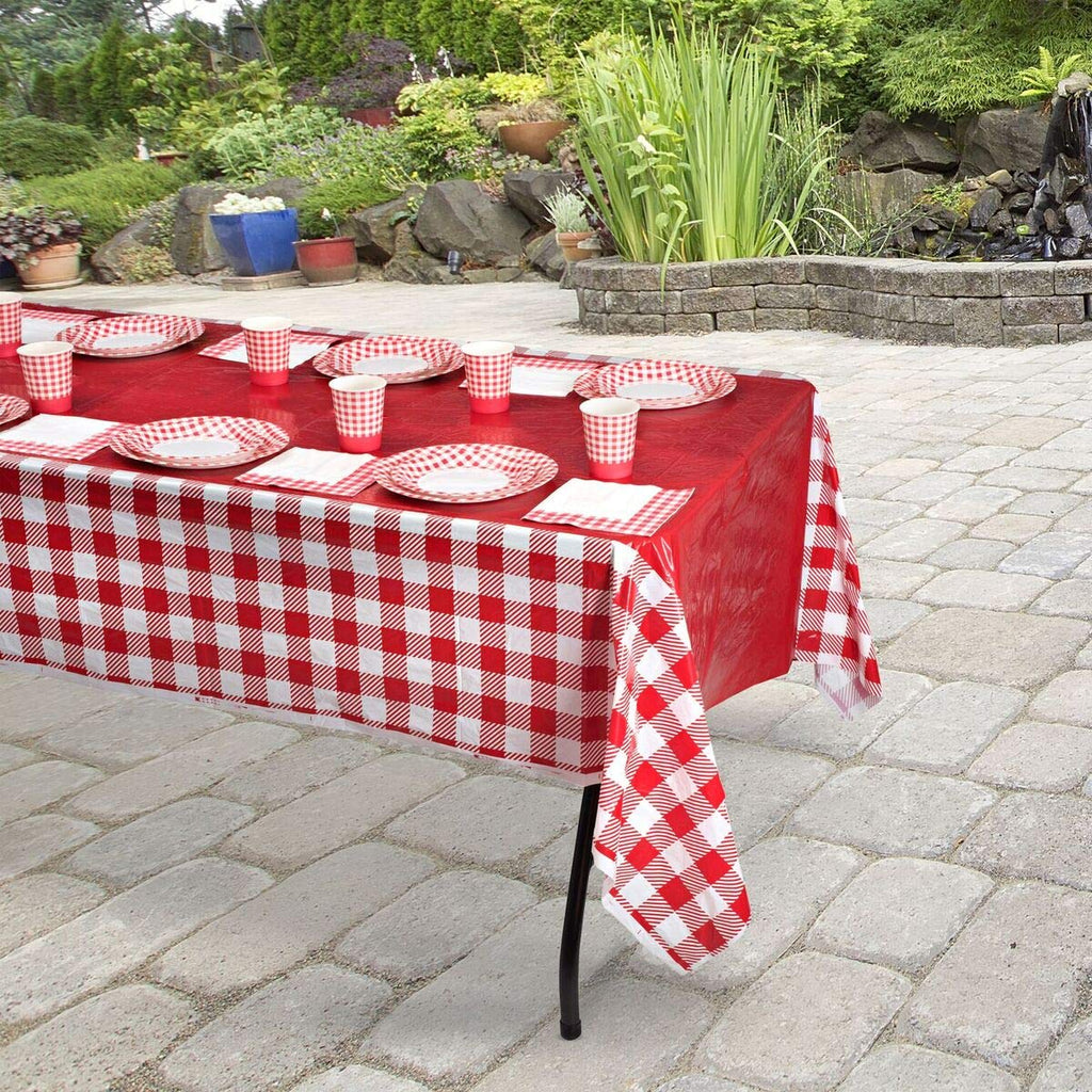 Red and White Checkered Tablecloths 4 Pack