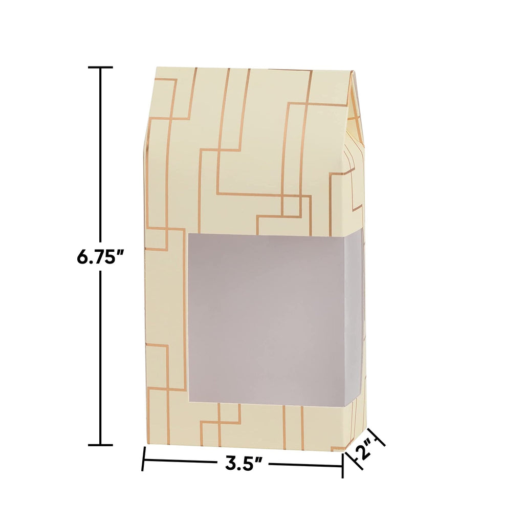 Cream 6.75X3.5X2 Gift Boxes 8 Pack Tall Paper Boxes With Window