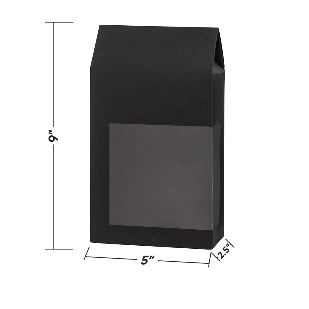Tall Paper Boxes With Window Black 9X5X2.5Gift Boxes 8 Pack