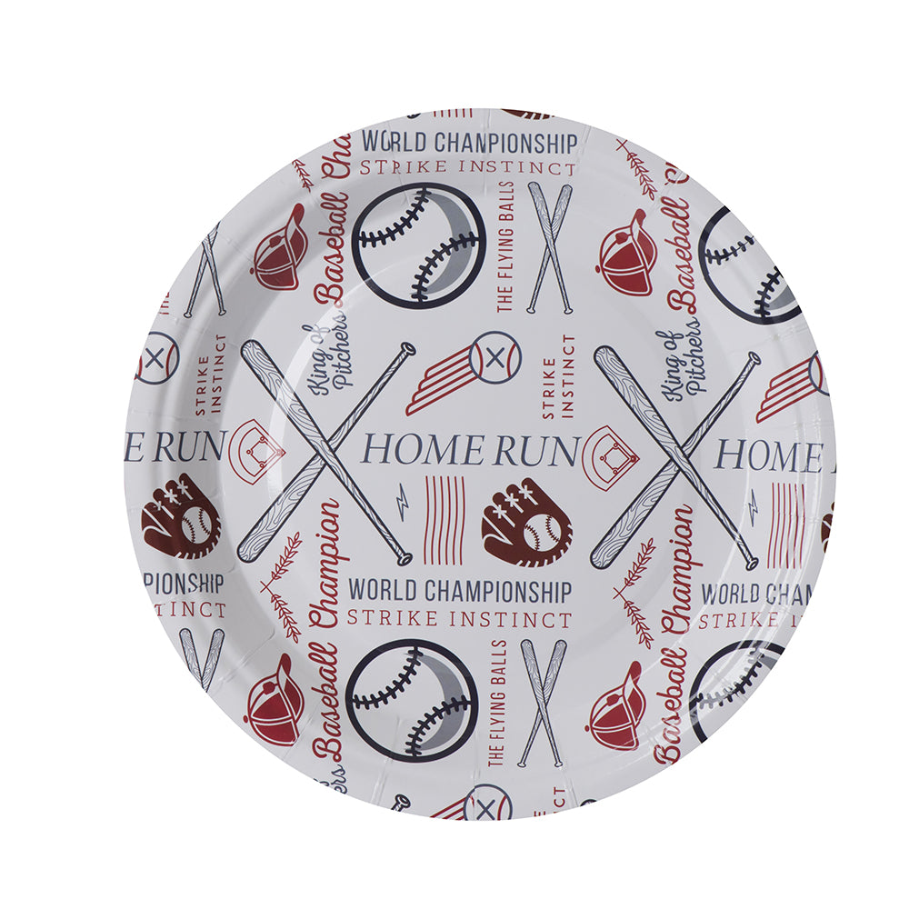 Baseball Themed Paper Plates 50 Pack 7"