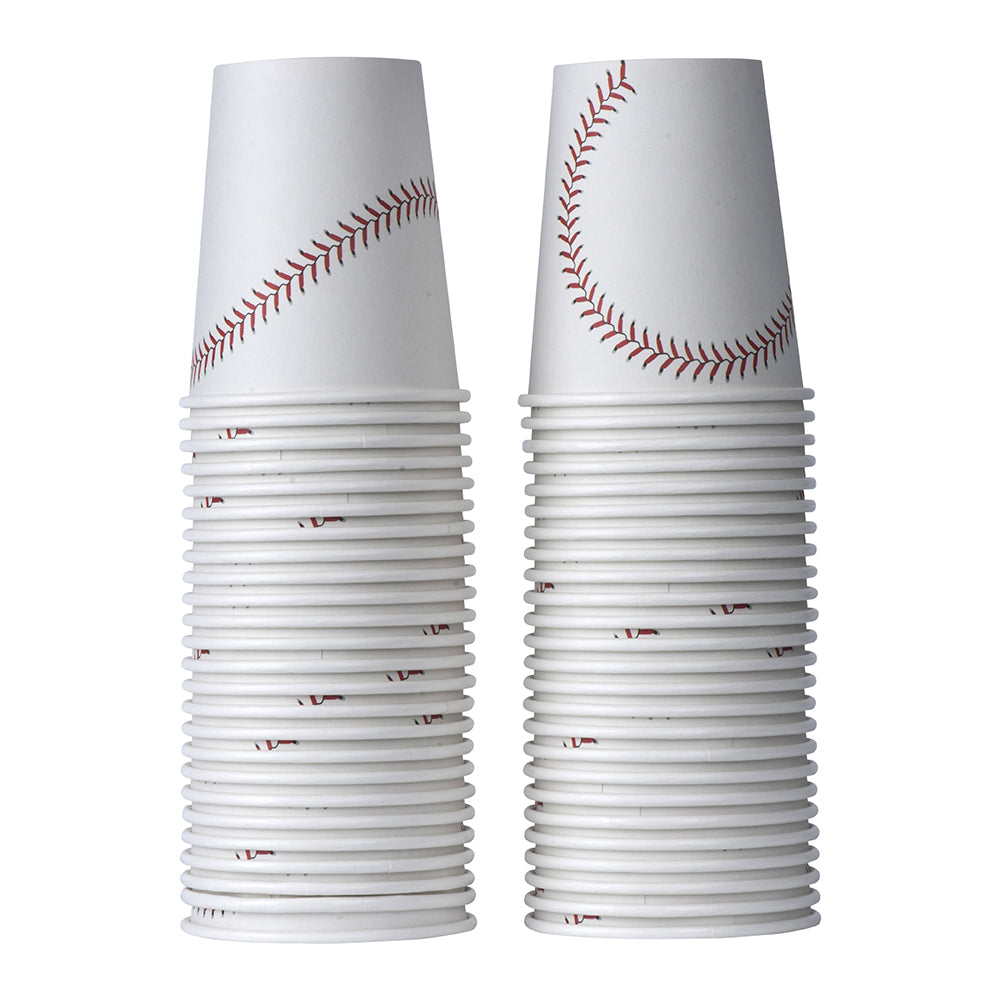 Baseball Themed 9 Oz Disposable Paper Cups 50 Pack