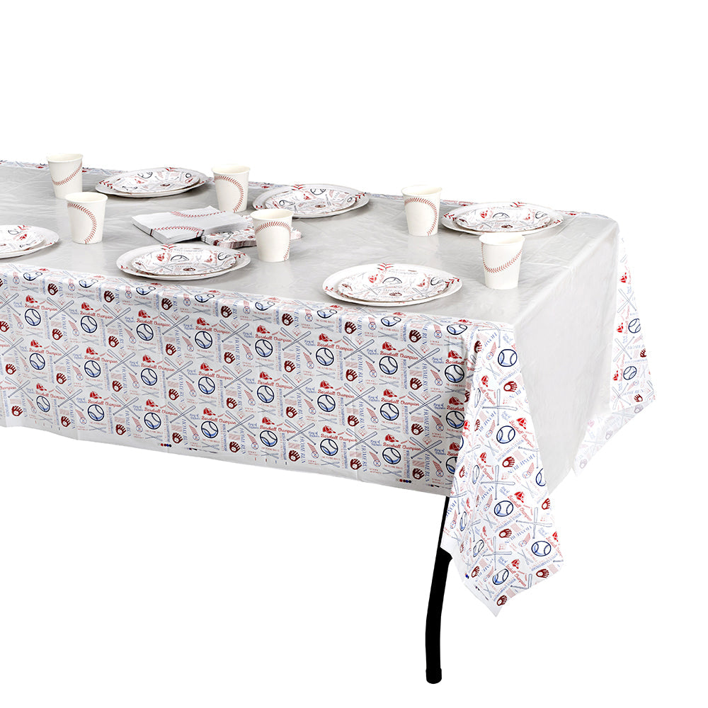 Baseball Themed Pattern Table Cloth  4 Pack