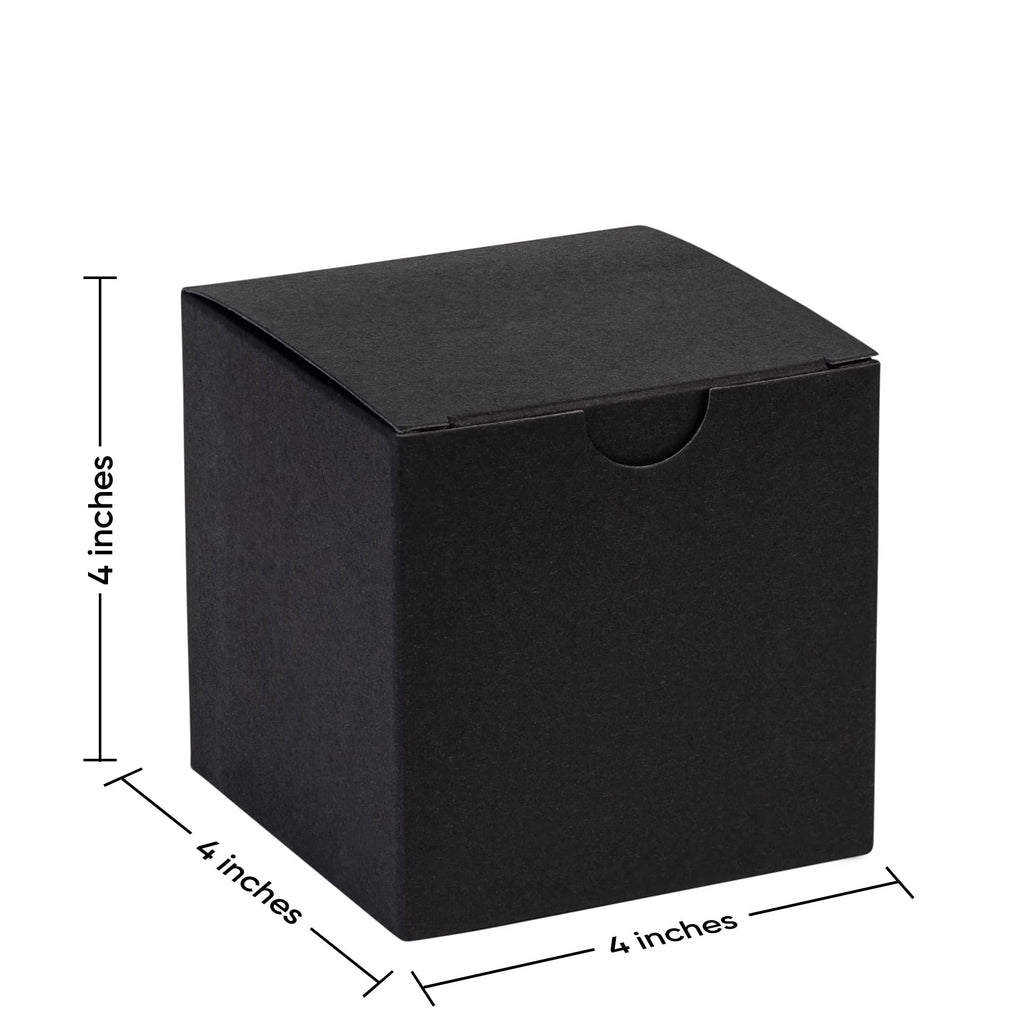 Cube Black Gift Tuck Top Boxes 18 Pack 4X4X4