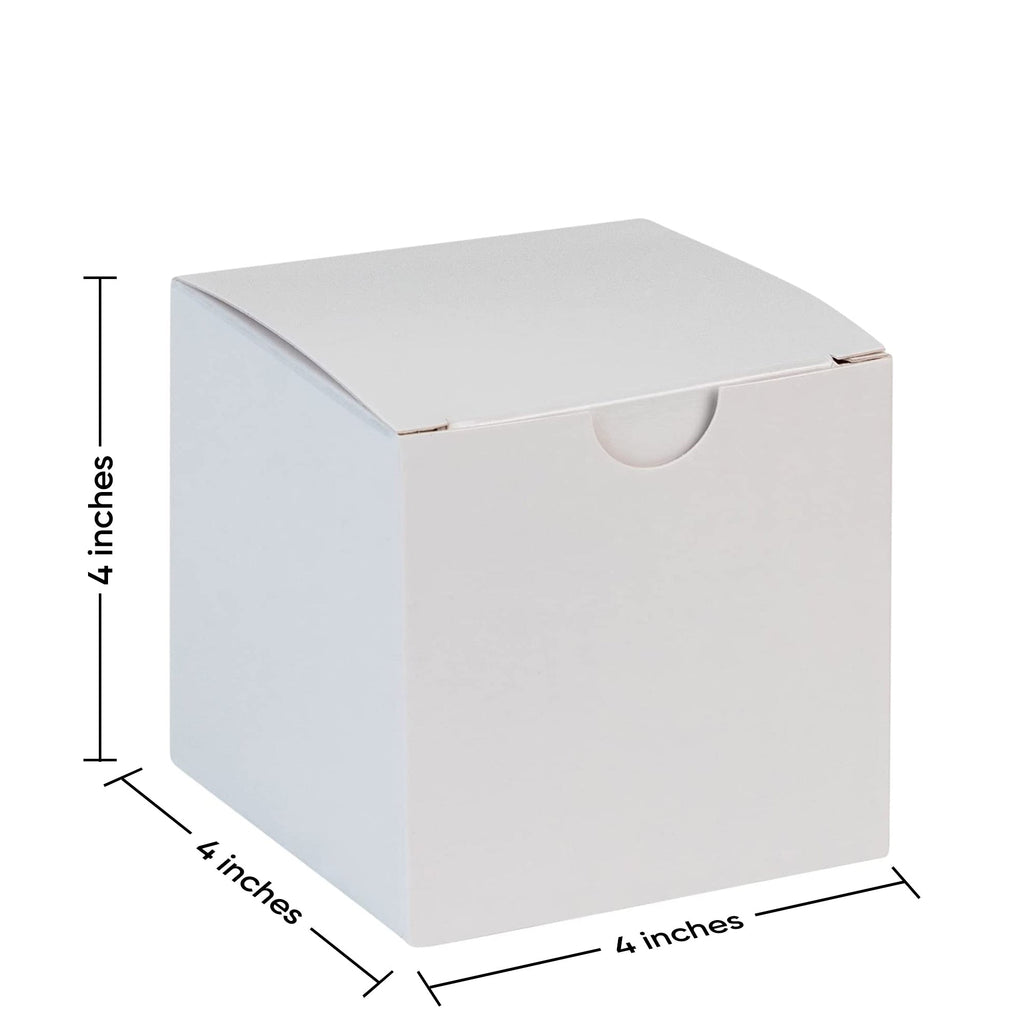 Cube White Gift Tuck Top Boxes 18 Pack 4X4X4