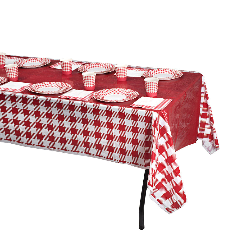 Red and White Checkered Tablecloths 4 Pack