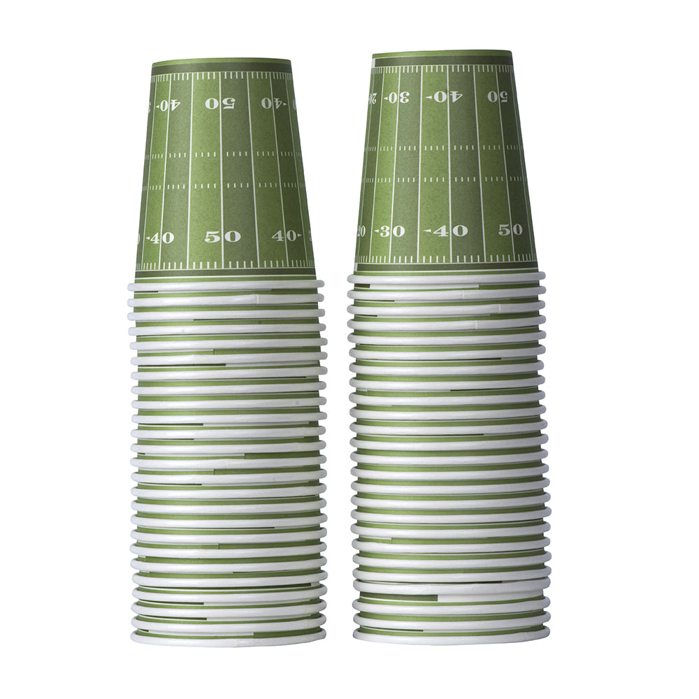 Football Themed Disposable Paper Cups 50 Pack 9 Oz