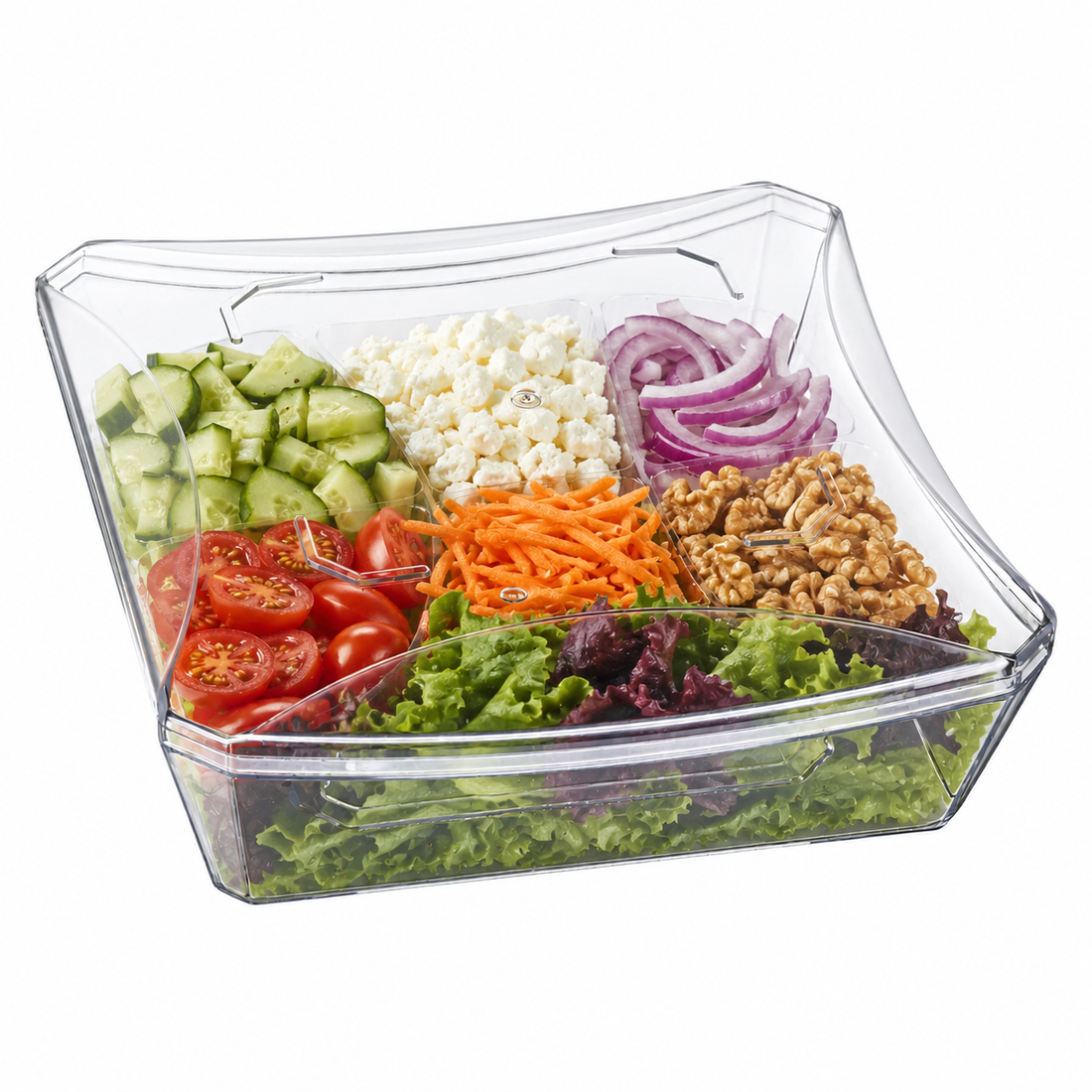 Clear Acrylic Salad & Display Bowl 6.96 x 6.96 x 2.44 Inches (Pack of 12)
