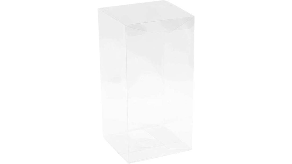 Clear Soft Tall Gift Boxes 4"X4"X8" 8 Pack