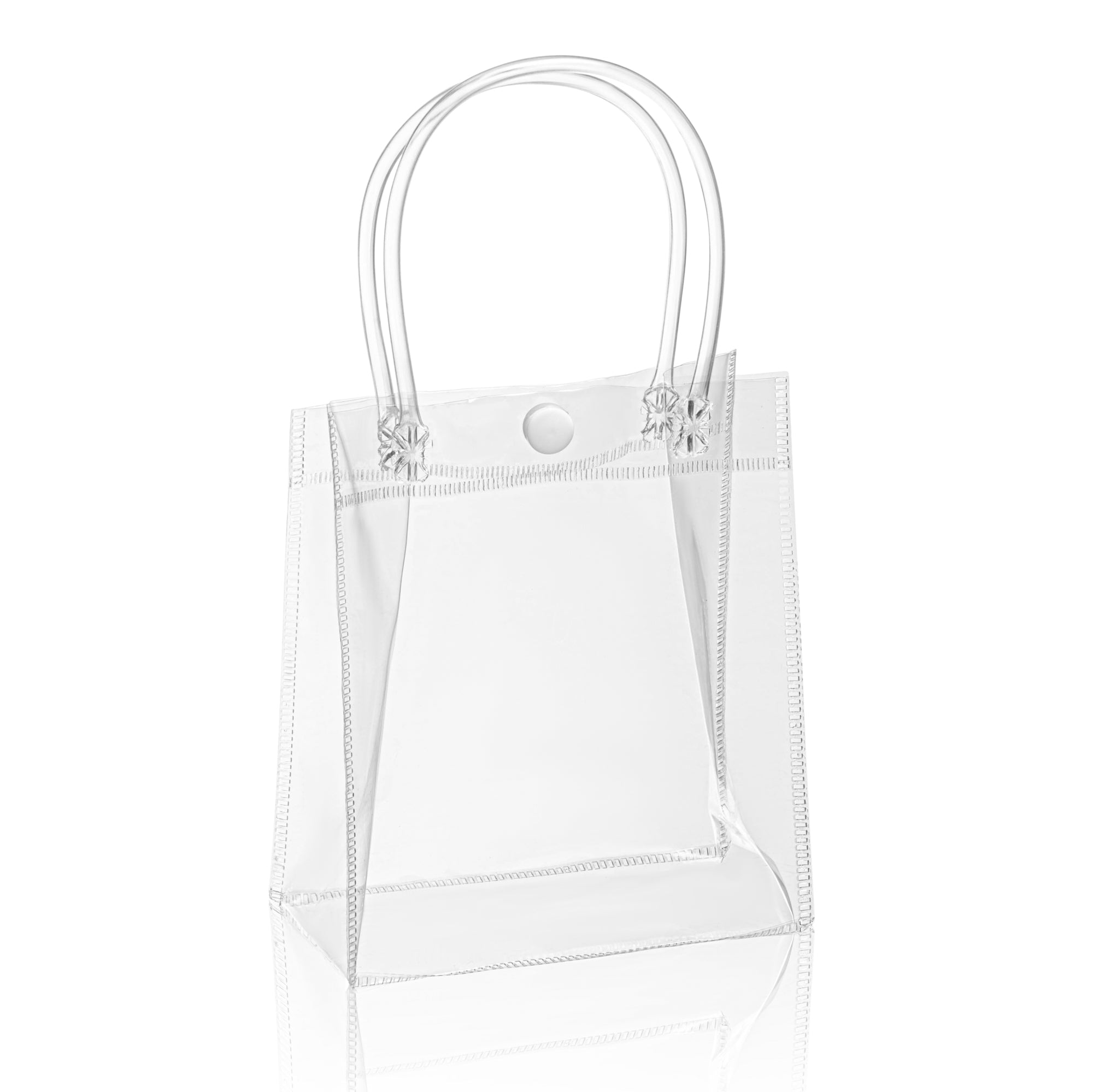 Clear Gift Bags with Handles and Snap Closure 12 pack