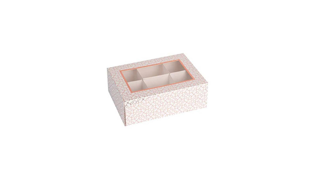 Window Box With Six Sections 7"X5"X2.5" Rose Gold 6 Pack