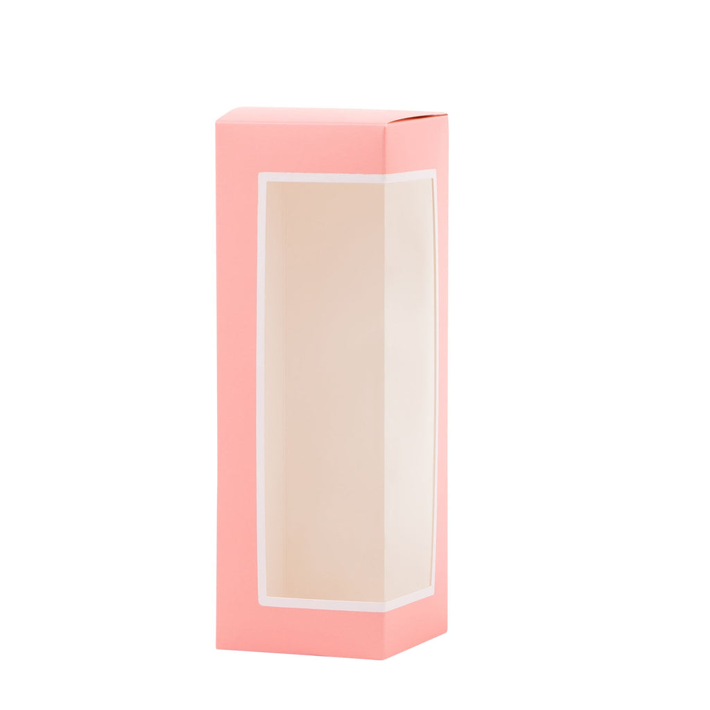 Pink Decorative Pastry Boxes with Window 3.15 x 3.15 x 9.25 inch Treat Boxes