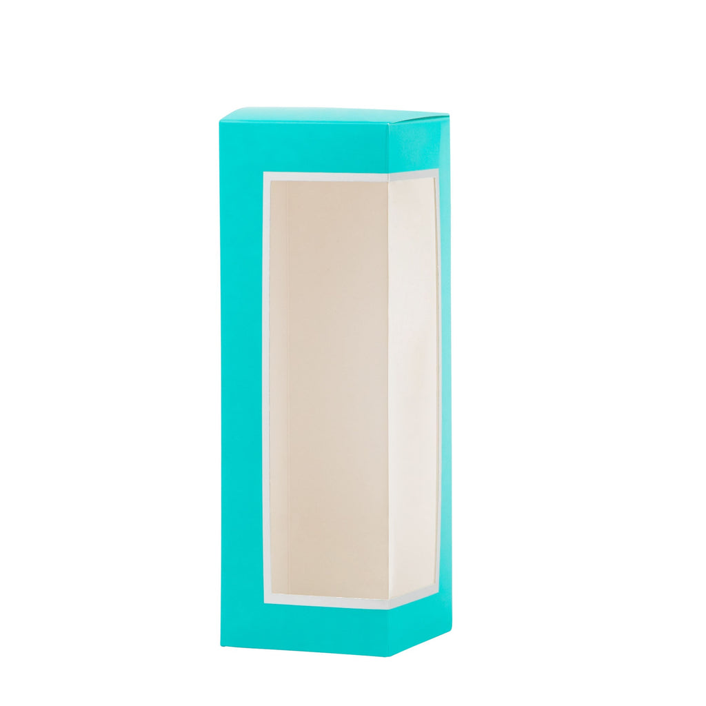 Teal Decorative Pastry Boxes with Window 3.15 x 3.15 x 9.25 inch Treat Boxes