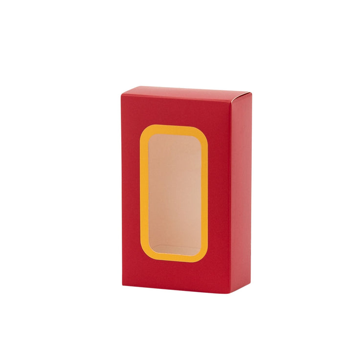 Maroon Party Favor Boxes Decorative Pastry Boxes with Window 2.25x1.125x3.75 Inch Treat Boxes 12 pack