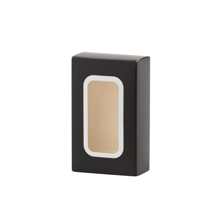 Black Party Favor Boxes Decorative Pastry Boxes with Window 2.25x1.125x3.75 Inch Treat Boxes 12 pack