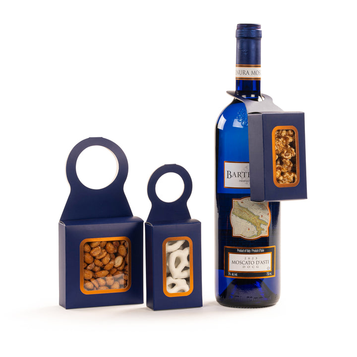 Wine bottle hanger box with window  Bartenura Blue - (12 pack)
