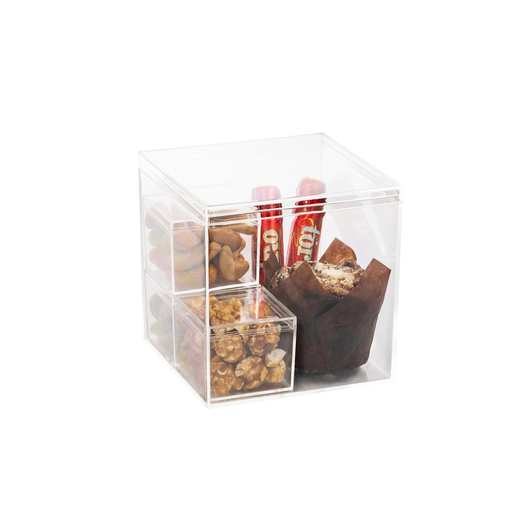 Clear Acrylic Boxes with Lid 4.72x4.72x4.72 Inches  pack of 2  Storage Box, Gift Box and Treat Box. Lucite Cube Display Boxes with Lid
