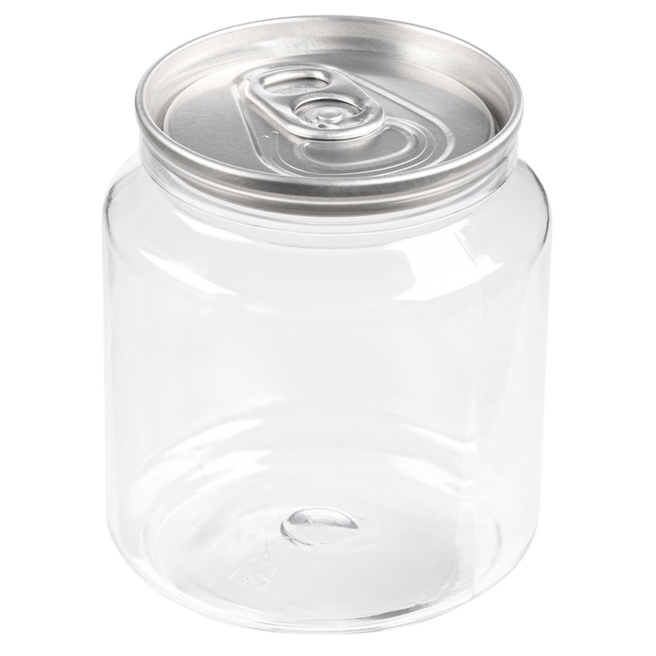 6 OZ Clear Skinny PET Cans With Lid of Your Choice