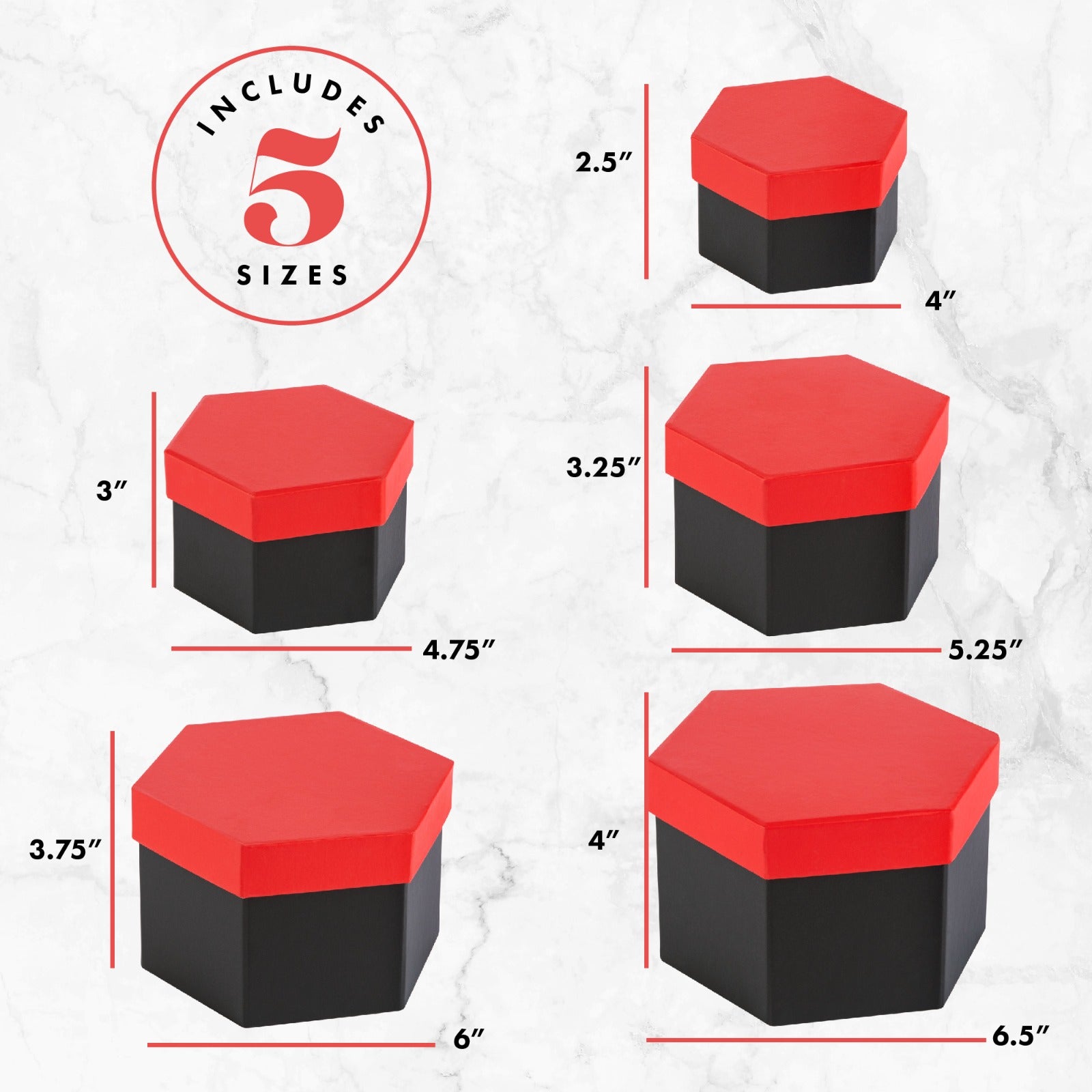 Gift Box Tower Hexagon With Ribbon