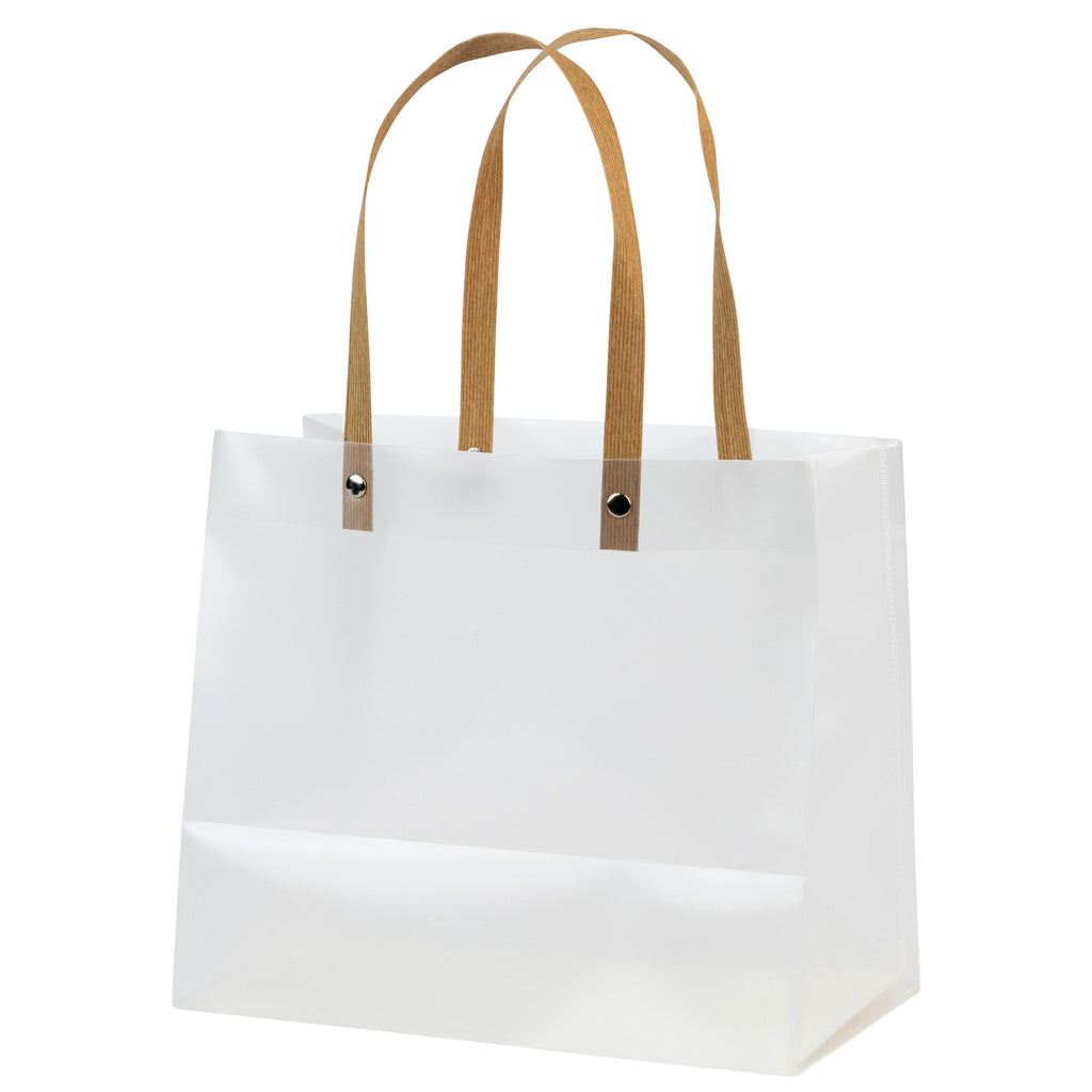 Clear Frosted Gift Bags 7.75X9X5 10 Pack
