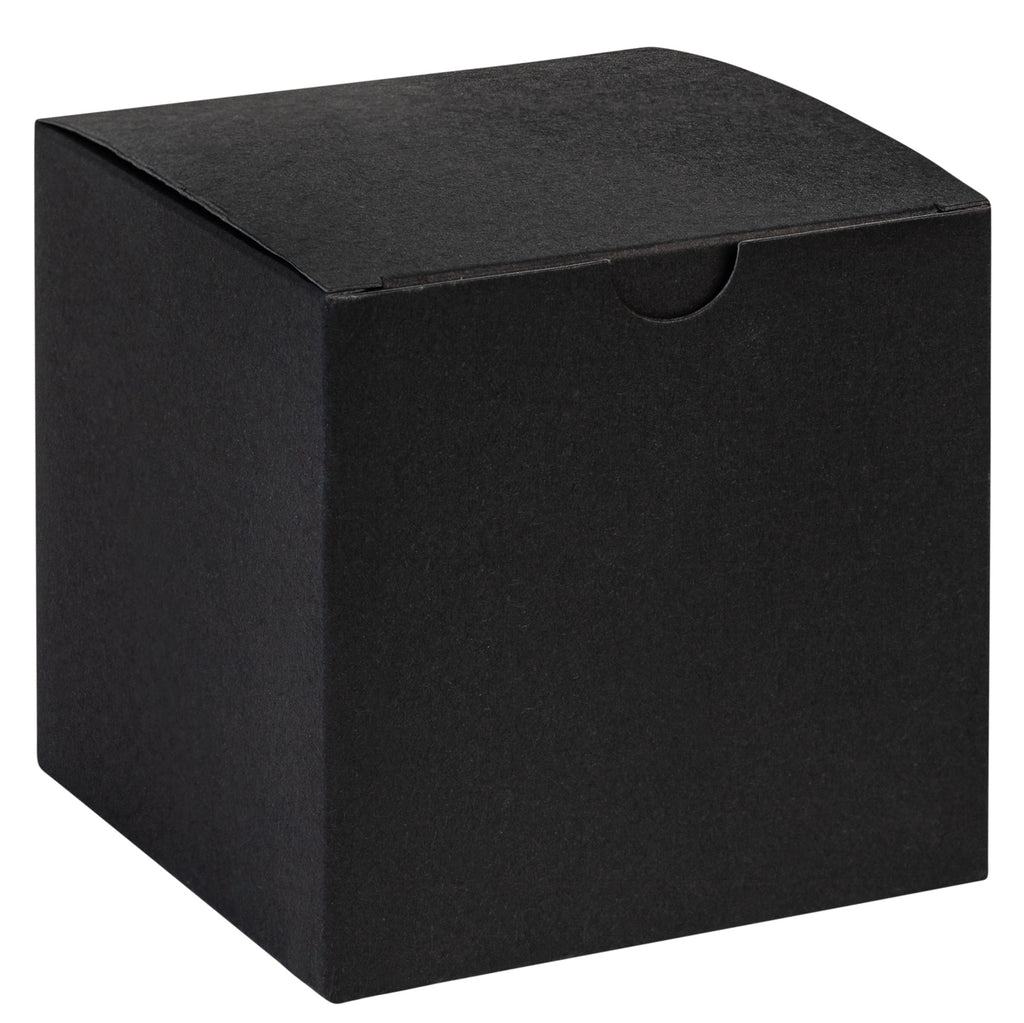 Cube Black Gift Tuck Top Boxes 18 Pack 4X4X4