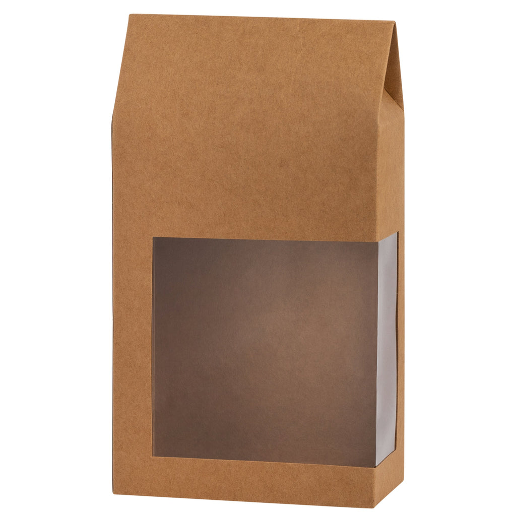 Tall Paper Boxes With Window Kraft Paper 9X5X2.5 Gift Boxes 8 Pack