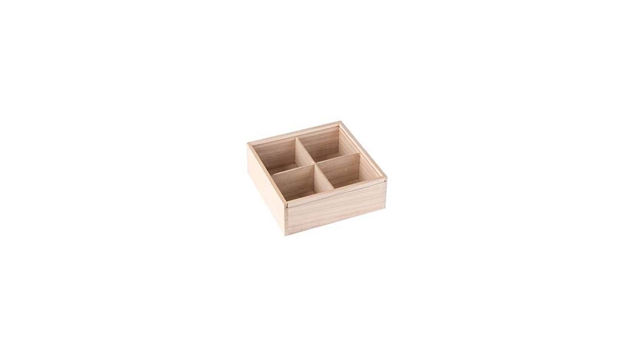 Four Sectional Wooden Box 4 Pack 6’’x6’’x2.5’’