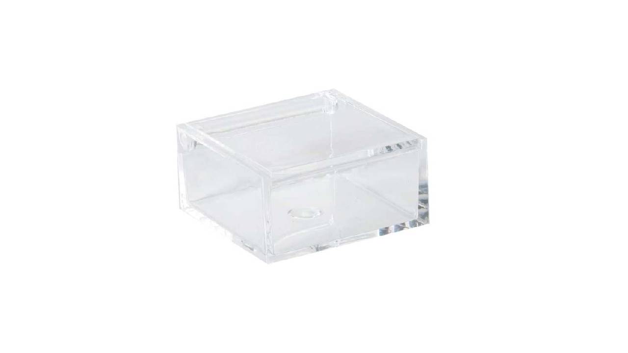 Clear Acrylic Boxes 3.94"X3.94"X2.36" 2 Pack