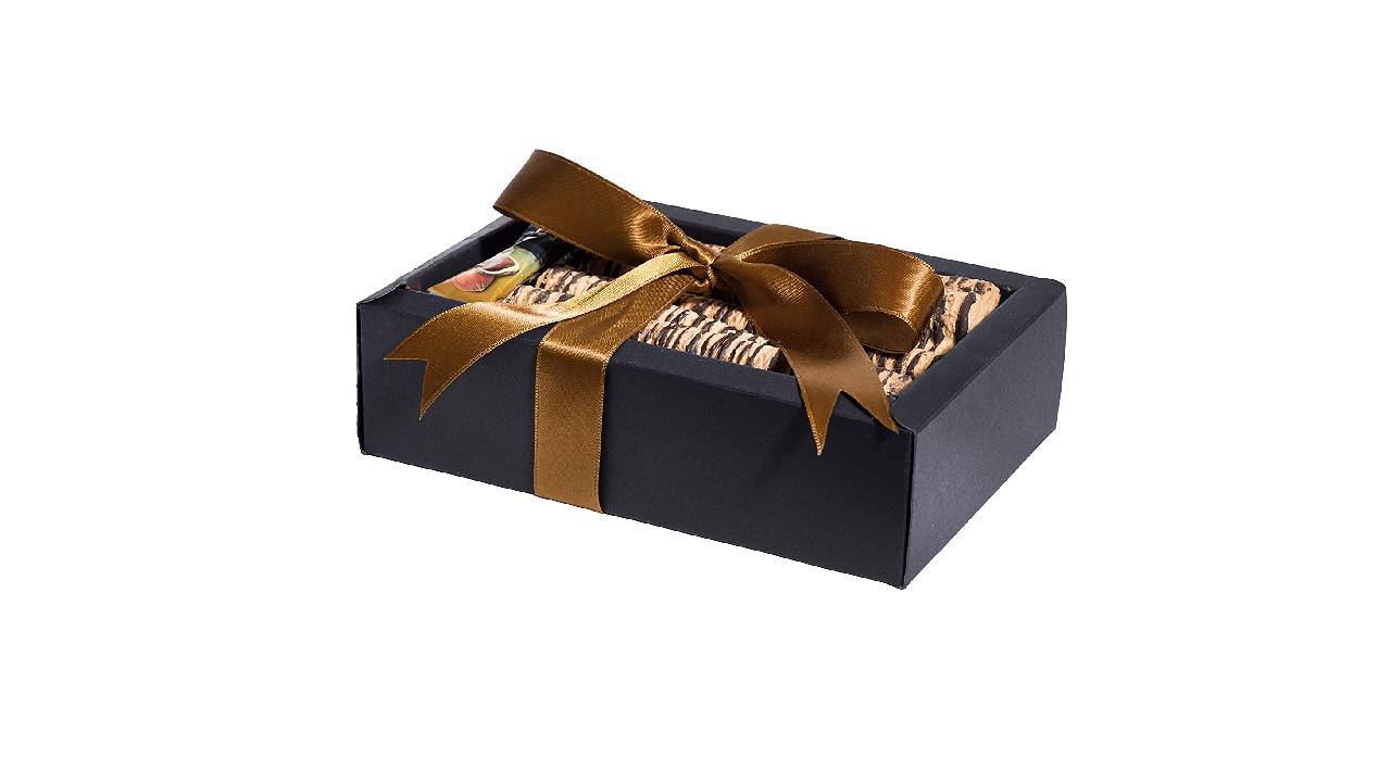 Clear Sleeve Sliding Black Gift Box 6 Pack 7x4.75x2
