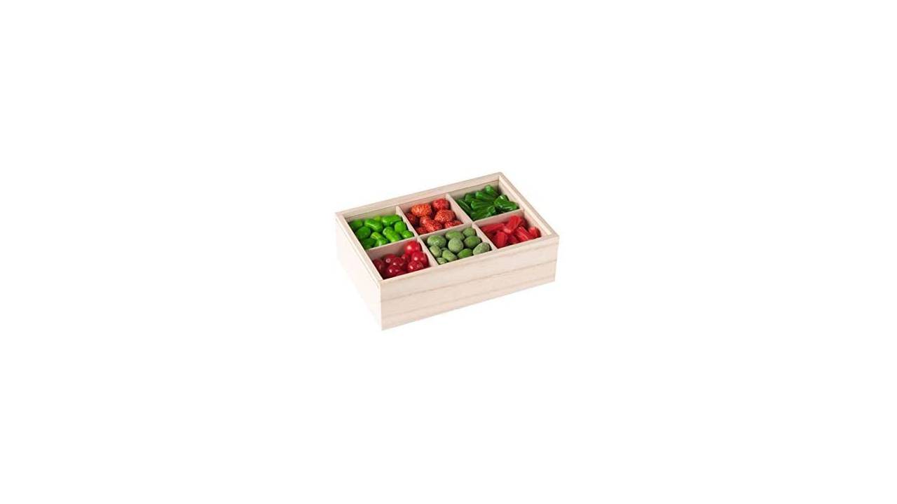Six Sectional Wooden Box 4 Pack 7ÕÕx5ÕÕx2.5ÕÕ