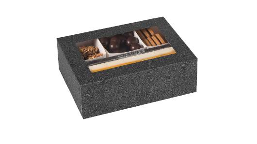 Window Box With Six Sections 7"X5"X2.5" Black 6 Pack