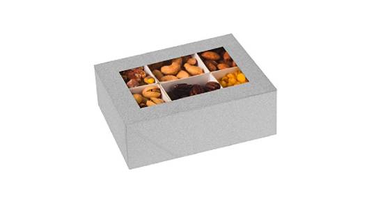 Window Box With Silver Six Sections 6 Pack 7"X5"X2.5"