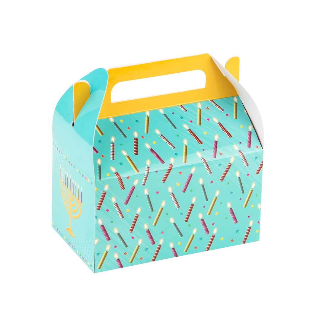 Fun Chanuka Party Favor Treat Boxes Easy Assemble 6.25x3.75x3.5 Inches  10 Pack