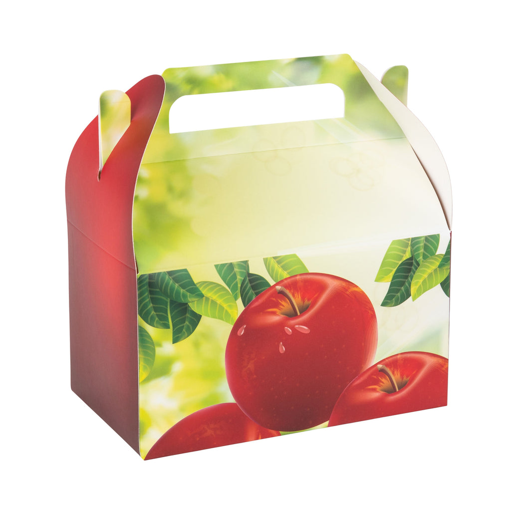 Apple Paper Treat Box Party Dcor  6.25x3.75x3.5 Inches  10 Pack
