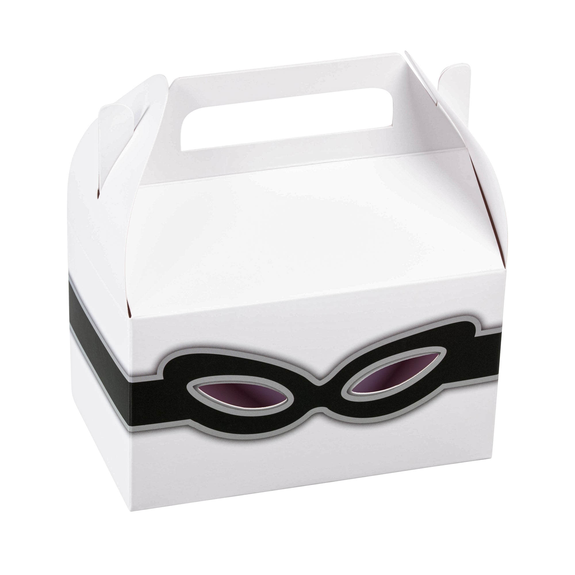 Purim Mask super hero with Clear window Treat Box 10 pack