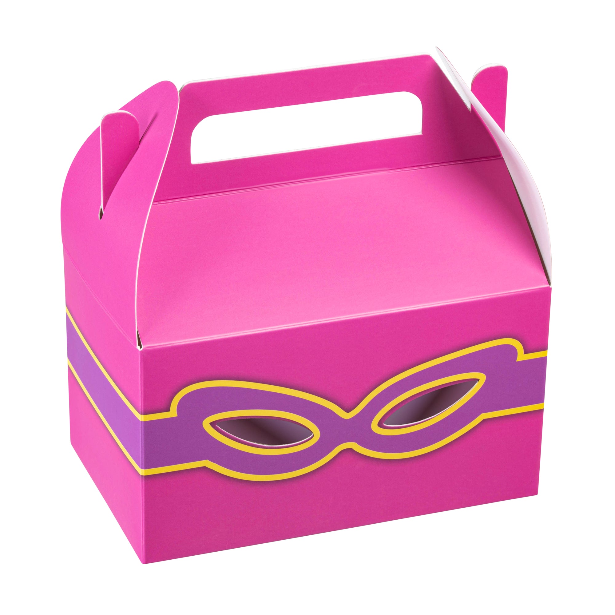 Purim Mask super hero with Clear window Treat Box 10 pack