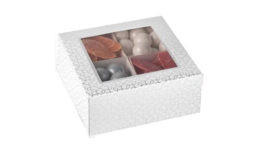 Window Box 6"X6"X2.5" Silver With Four Sections 6 Pack