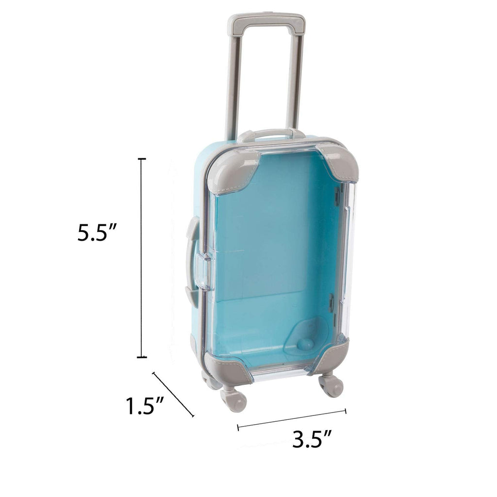 Mini Suitcase 5.5"X3.5"X1.5" Blue Candy Box 4 Pack