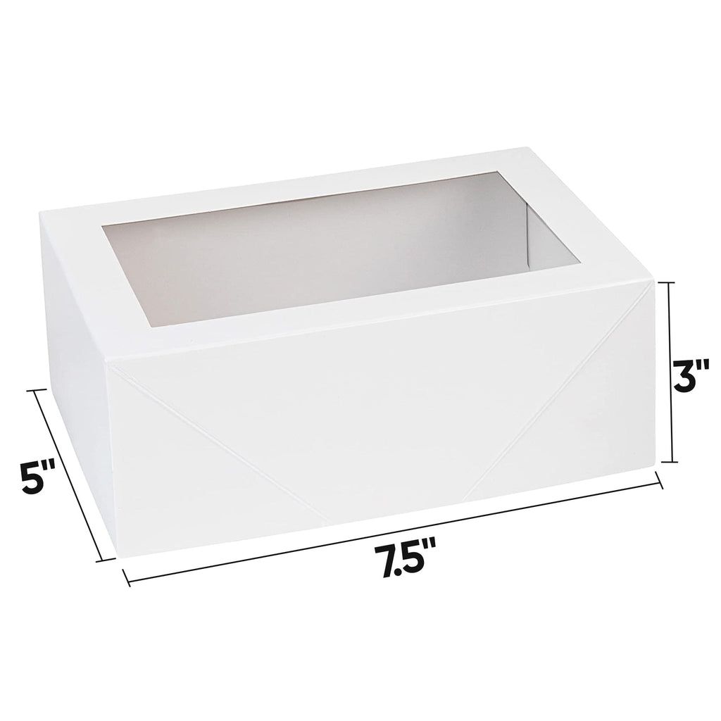 Premium Rectangular Bakery Boxes White 7.5X5X3" 8 Pack