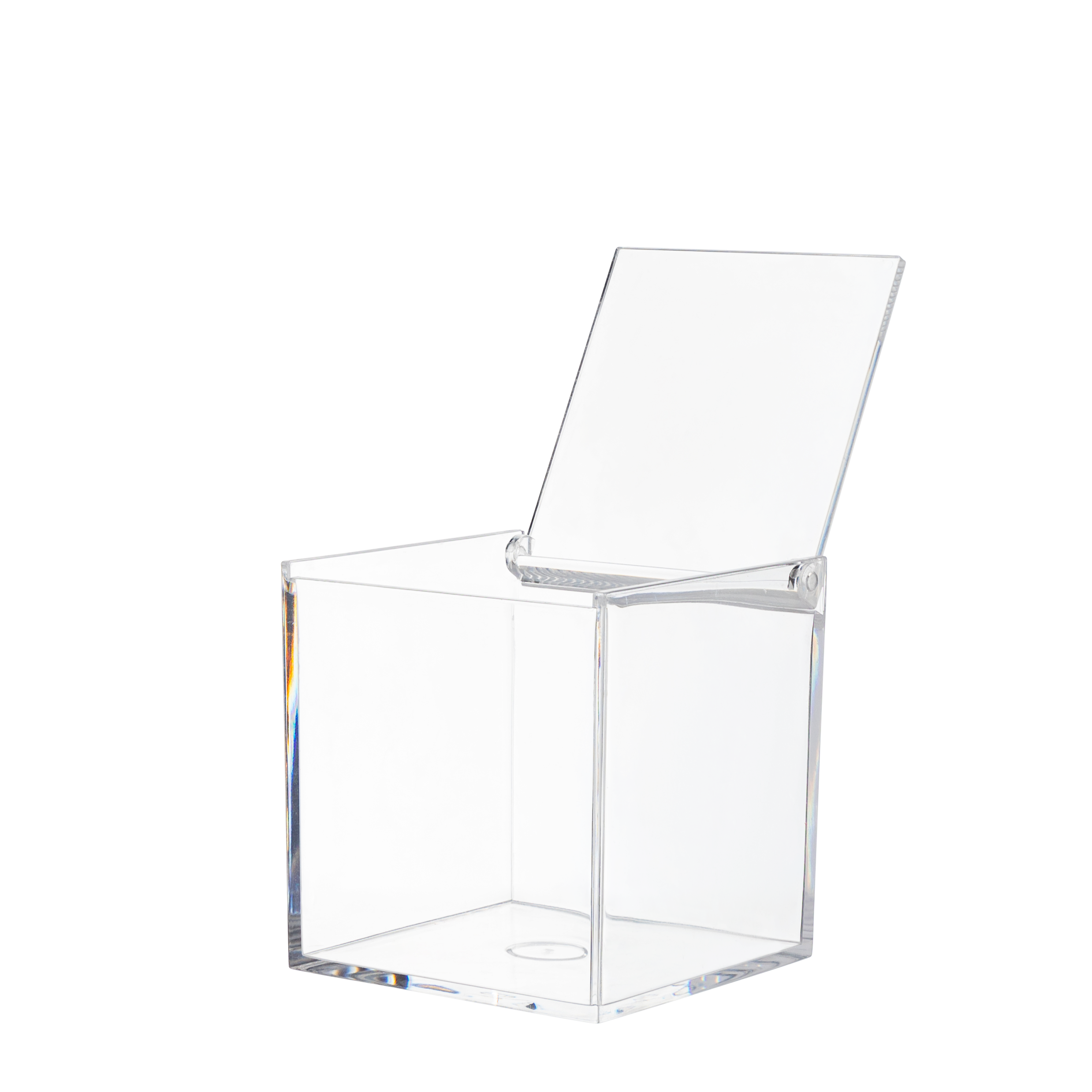 Lucite box with hinged lid