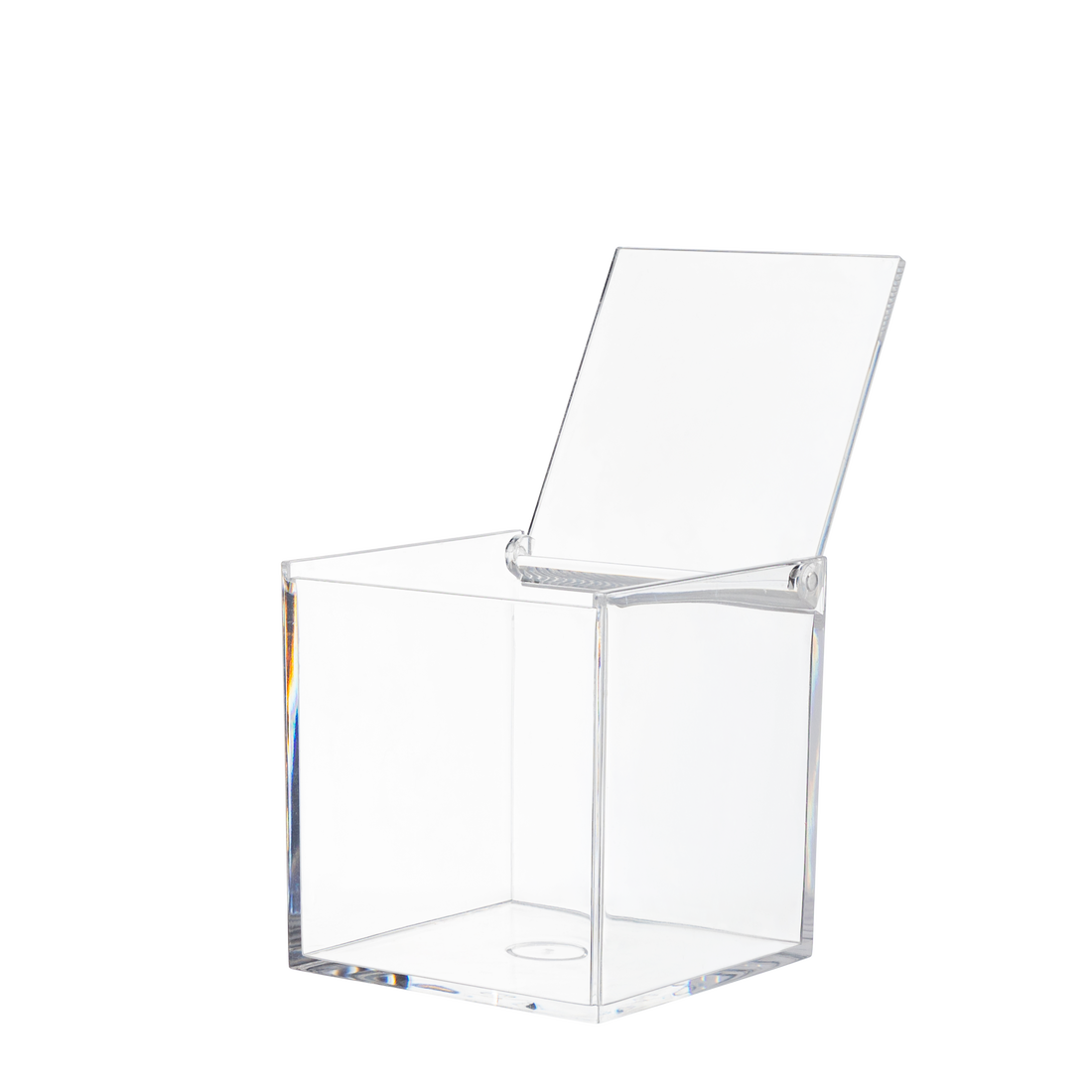 Lucite box with hinged lid