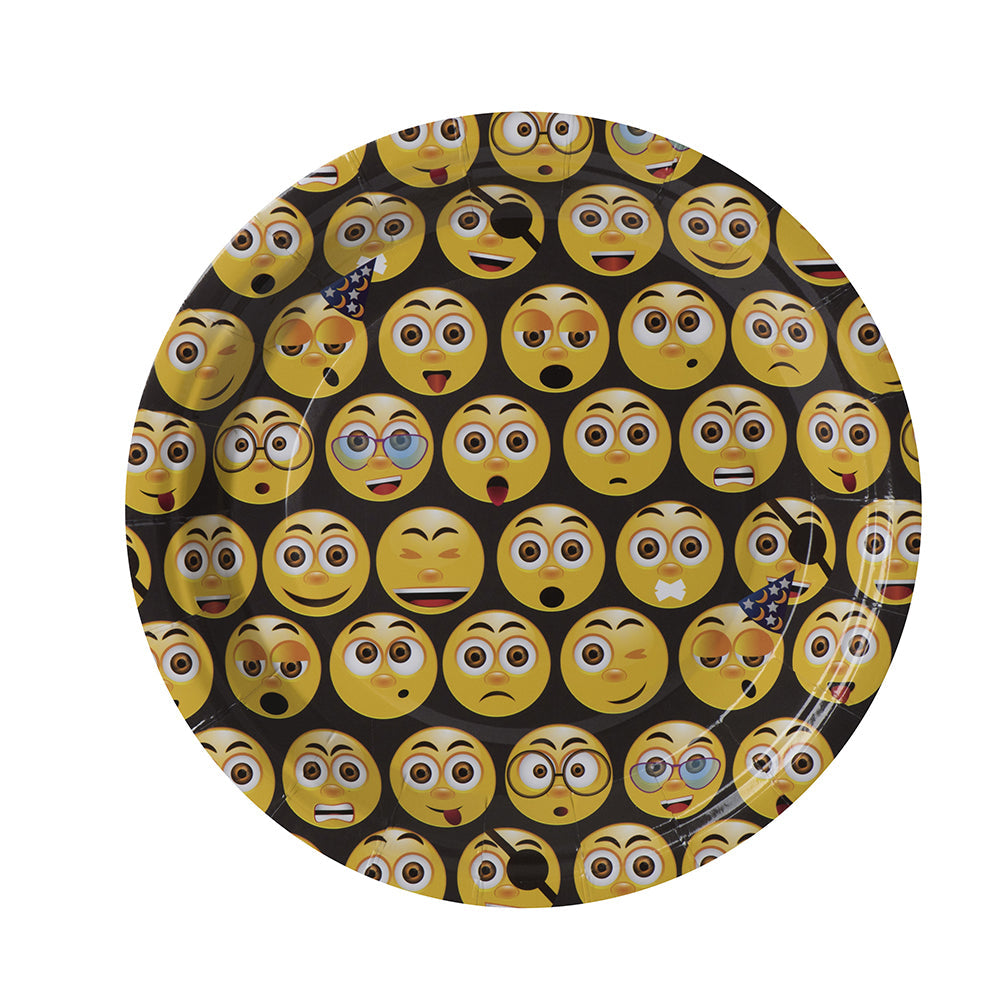 Emoji 7" Disposable Round Plates 50 Pack