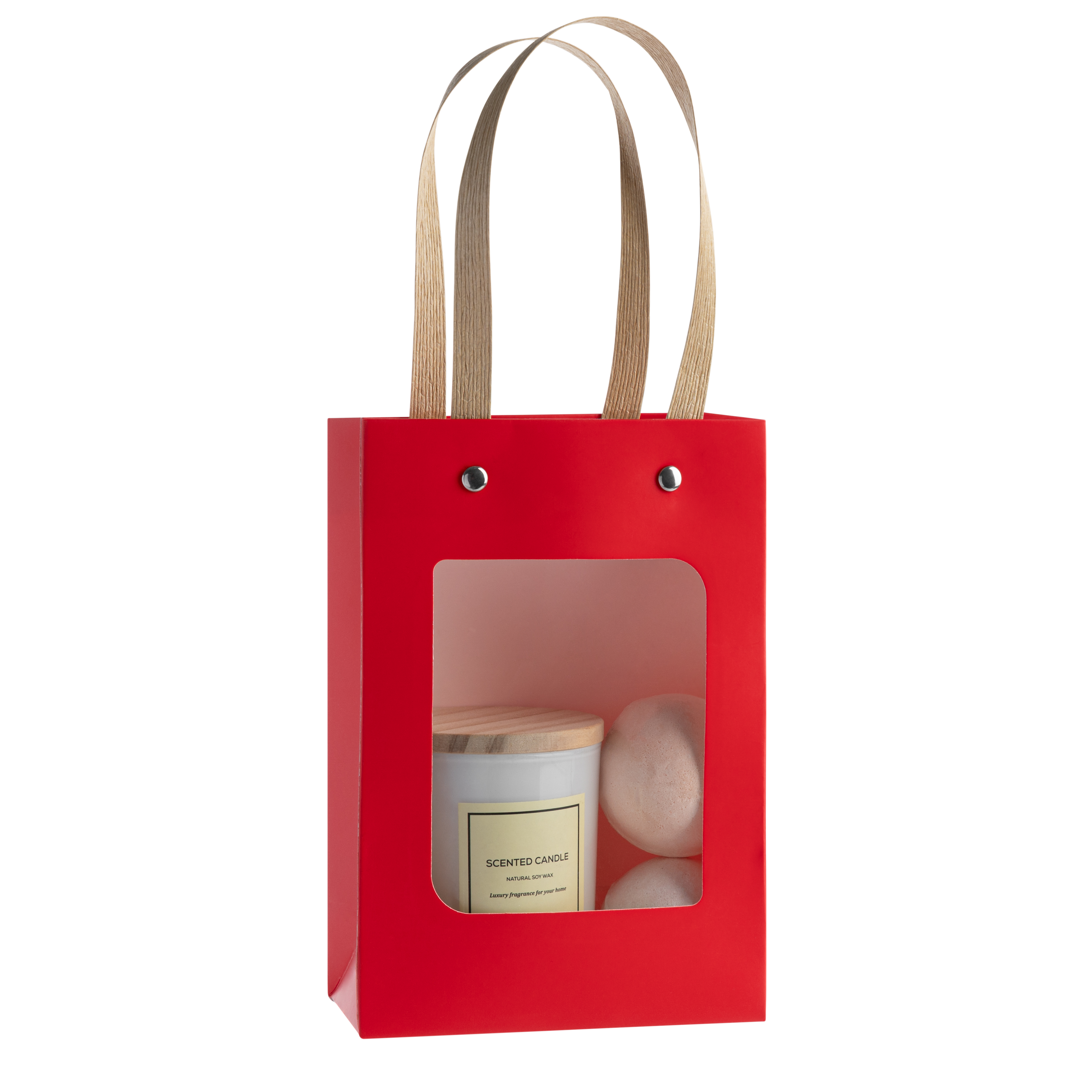 kraft paper gift bag with window