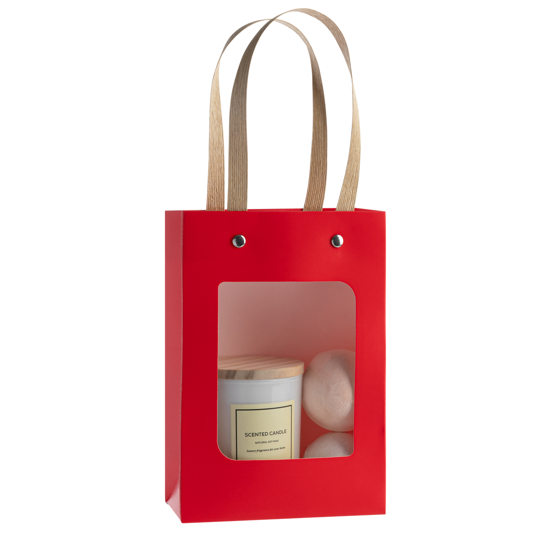 kraft paper gift bag with window