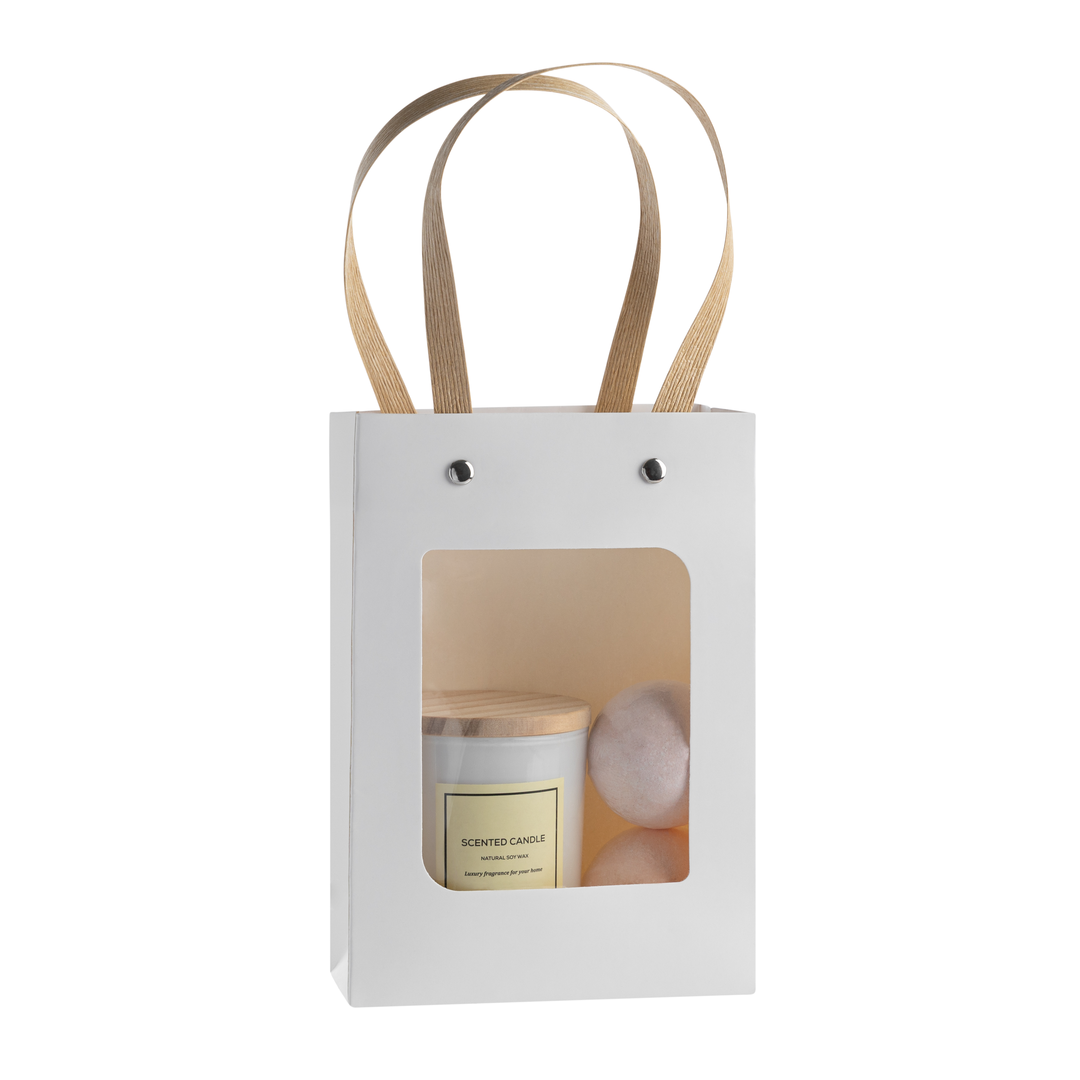 kraft paper gift bag with window