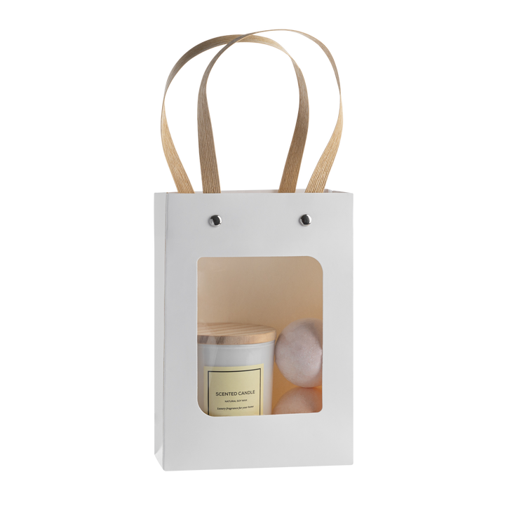 kraft paper gift bag with window