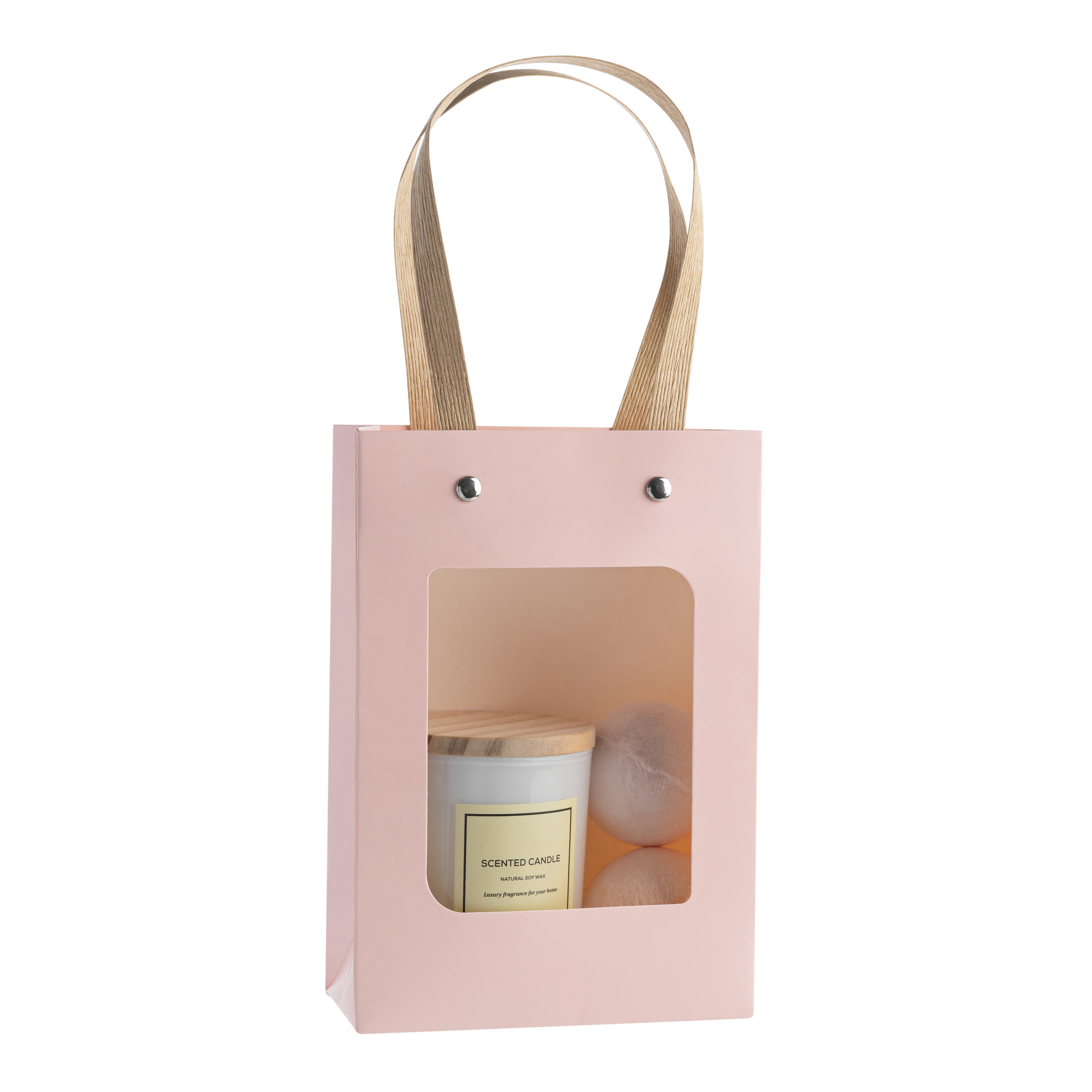 kraft paper gift bag with window