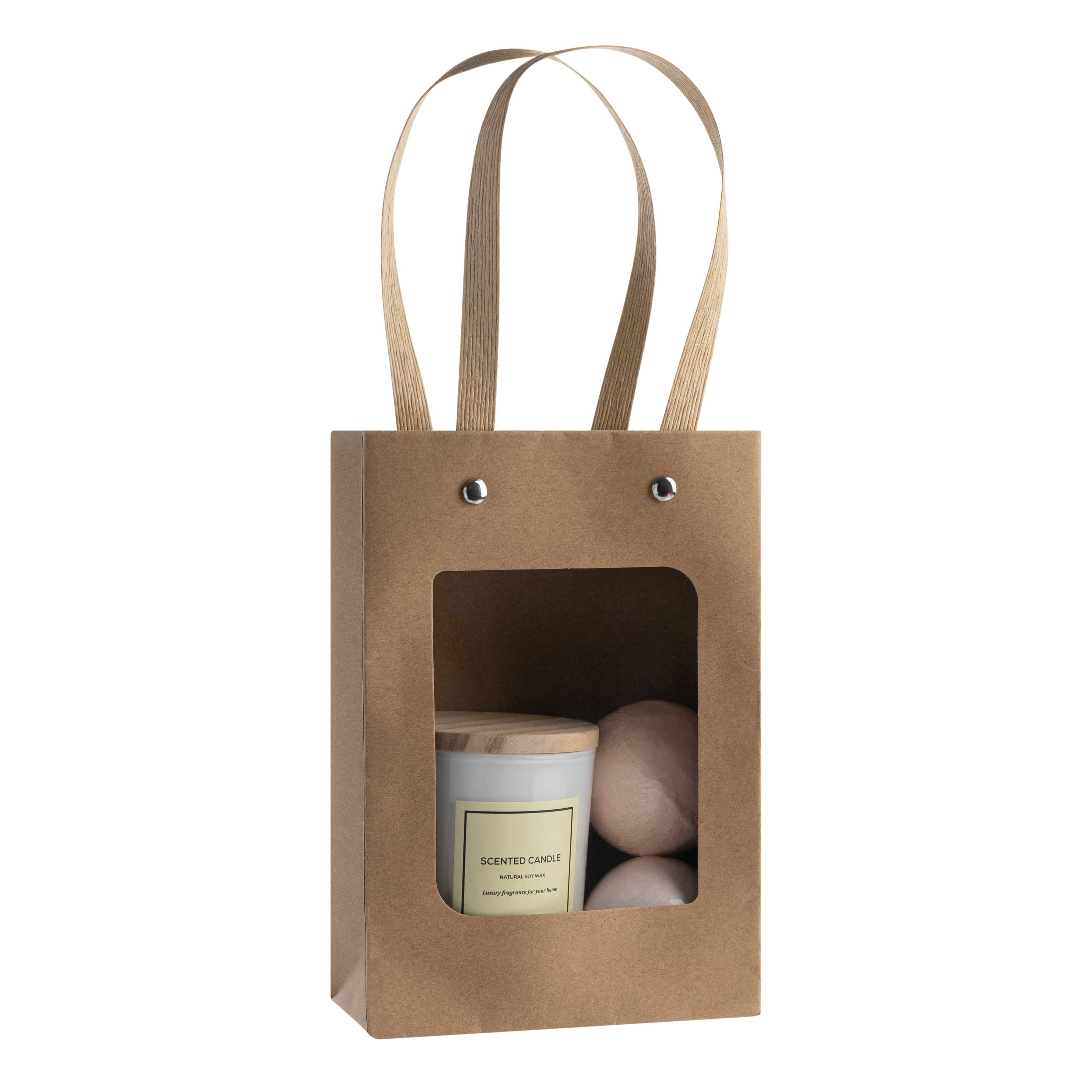kraft paper gift bag with window